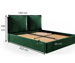 Łóżko 160x200 z pojemnikiem , metalowy stelaż GLAM riviera 38