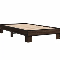 Łóżko Ze Stelażem Drewnopodobne Rama Łóżka Do Sypialni Pokoju 75x190 cm