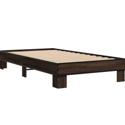 Łóżko Ze Stelażem Drewnopodobne Rama Łóżka Do Sypialni Pokoju 75x190 cm