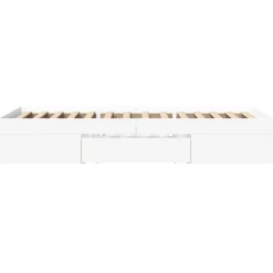 Łóżko Ze Stelażem Rama Łóżka Biała Do Sypialni Pokoju 90x200 cm