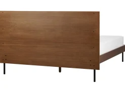 Łóżko ze stelażem 140x200 cm ciemne drewno