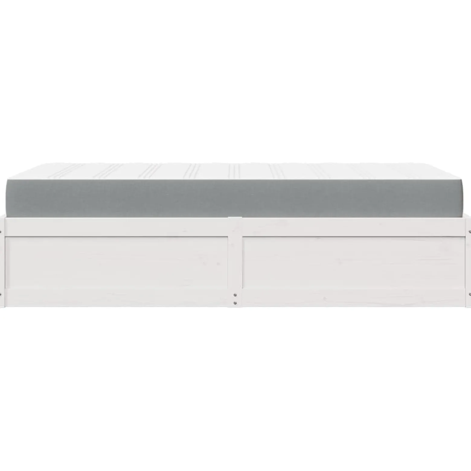 Łóżko z materacem białe 90x200 cm lite drewno sosnowe