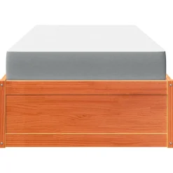 Łóżko z materacem woskowy brąz 90x200 cm lite drewno sosnowe