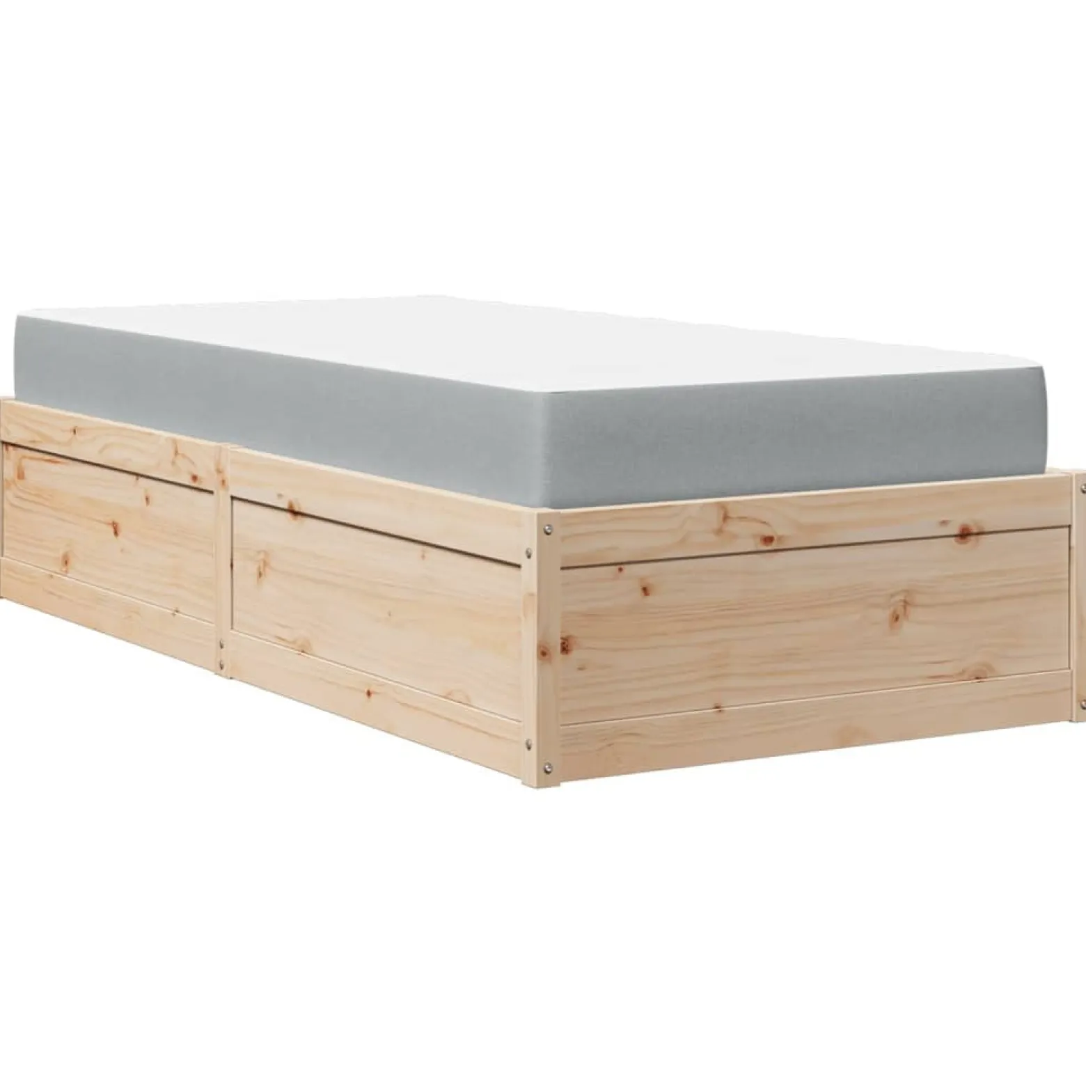Łóżko z materacem 90x190 cm lite drewno sosnowe