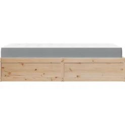 Łóżko z materacem 90x190 cm lite drewno sosnowe