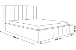 Łóżko z pojemnikiem 120x200 BEN 10- szare