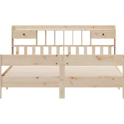 Łóżko z regałem bez materaca 180x200 cm lite drewno sosnowe