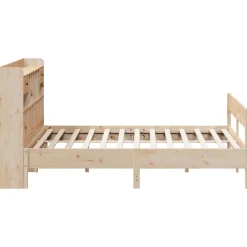 Łóżko z regałem bez materaca 180x200 cm lite drewno sosnowe