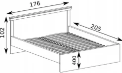 Kraft Złoty Łóżko 160 x 200 z stelażem komplet ANTICA