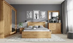 Kraft Złoty Łóżko 160 x 200 z stelażem komplet ANTICA