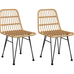 Krzesła ogrodowe 2 szt. 48x62x84 cm rattan PE