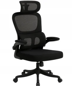 Krzesło biurowe ergonomiczne regulowane obrotowe KB112 czarne