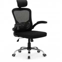 Krzesło biurowe regulowany obrotowy fotel biurowy ergonomiczny KB110 czarny
