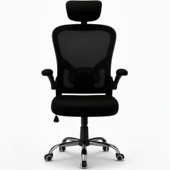 Krzesło biurowe regulowany obrotowy fotel biurowy ergonomiczny KB110 czarny