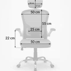 Krzesło biurowe regulowany obrotowy fotel biurowy ergonomiczny KB110 czarny
