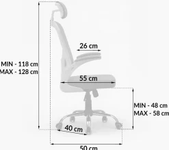 Krzesło biurowe regulowany obrotowy fotel biurowy ergonomiczny KB110 czarny