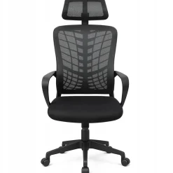 Krzesło biurowe regulowany obrotowy fotel biurowy ergonomiczny KB108 czarny
