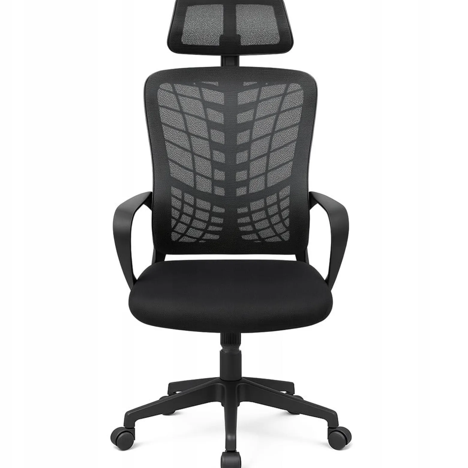 Krzesło biurowe regulowany obrotowy fotel biurowy ergonomiczny KB108 czarny