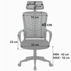 Krzesło biurowe regulowany obrotowy fotel biurowy ergonomiczny KB108 czarny