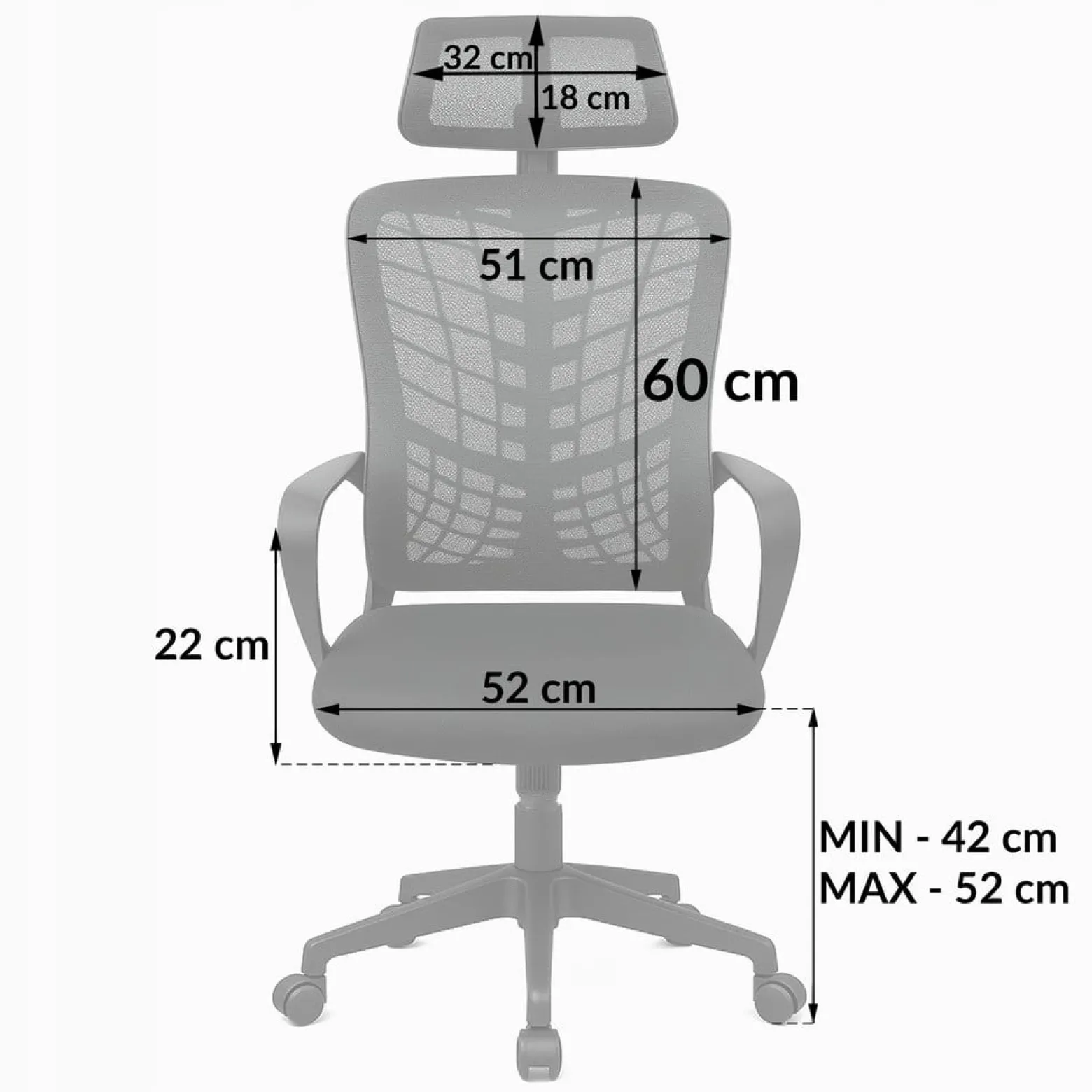 Krzesło biurowe regulowany obrotowy fotel biurowy ergonomiczny KB108 czarny