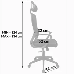 Krzesło biurowe regulowany obrotowy fotel biurowy ergonomiczny KB108 czarny