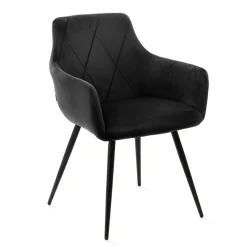 Krzesło FELLICE welurowe czarne 56x61x86 cm HOMLA