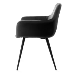 Krzesło FELLICE welurowe czarne 56x61x86 cm HOMLA