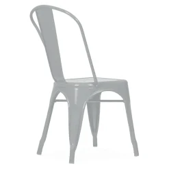 Krzesło metalowe ogrodowe retro mocne srebrno szare 30,4x30,5x85