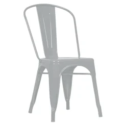 Krzesło metalowe ogrodowe retro mocne srebrno szare 30,4x30,5x85