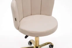 Krzesło obrotowe muszelka DC-6092S beż welur, złote nogi