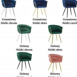 Krzesło ozdobne Tilo granatowy fotel wolnostojący welwet