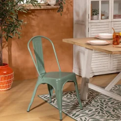 KRZESŁO Paris Edge METALOWE oliwkowe w stylu loft