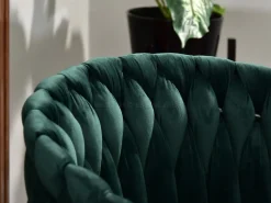 Krzesło Rosa Zielony Welur, Podstawa Czarny