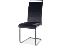 Krzesło tapicerowane H-441 welurowe czarne