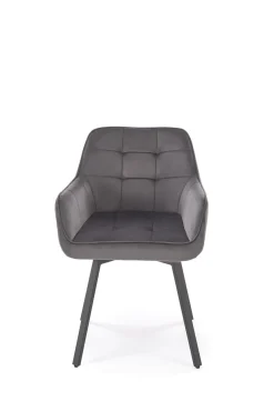 Krzesło tapicerowane K588 VELVET szare obracane