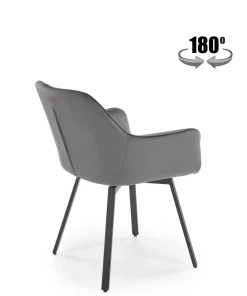 Krzesło tapicerowane K588 VELVET szare obracane