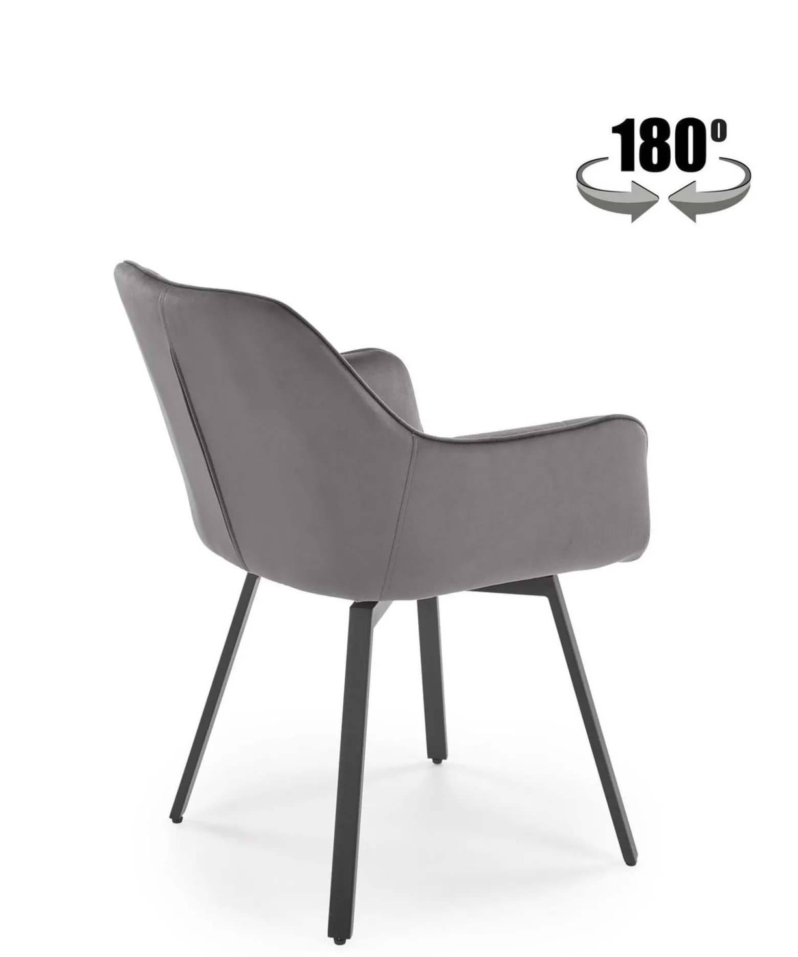 Krzesło tapicerowane K588 VELVET szare obracane