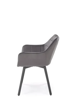 Krzesło tapicerowane K588 VELVET szare obracane