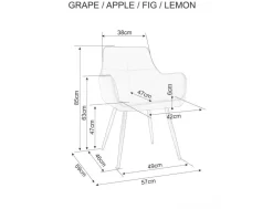 Krzesło tapicerowane LEMON VELVET beżowe