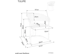 Krzesło tapicerowane TULIPE VELVET beżowe