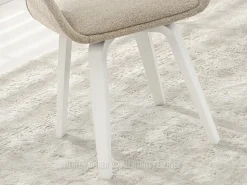 Krzesło Toriz beżowy boucle, podstawa biały