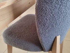 Krzesło Tulip Boucle tapicerowane, tkanina Quelle 92, nogi Lancelot