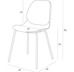 KRZESŁO Z TWORZYWA szare do kuchni Layer 4 METALOWE NOGI