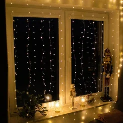 Kurtyna świetlna ciepły biały 300 Led lampki wewnętrzne USB