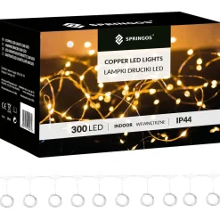 Kurtyna świetlna ciepły biały 300 Led lampki wewnętrzne USB