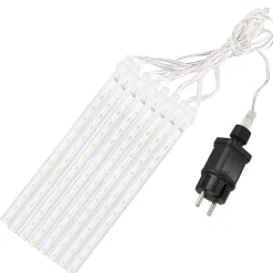 Kurtyna 288 LED meteory lampki zewnętrzne IP44 biały zimny