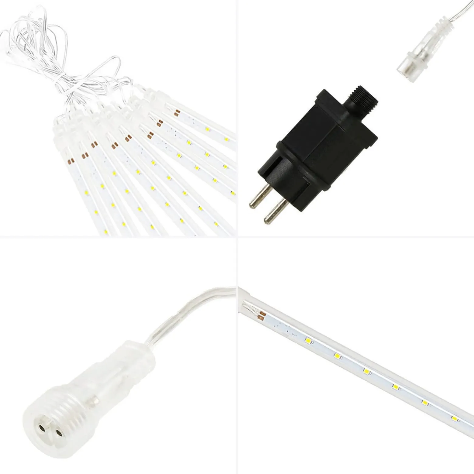 Kurtyna 288 LED meteory lampki zewnętrzne IP44 biały zimny