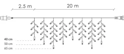 Kurtyna świetlna 500 led girlanda lampki zew. biały zimny