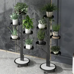 Kwietnik, Regał, Stojak Na Kwiaty Metalowy Okrągły Na Kółkach 130Х40Cm
