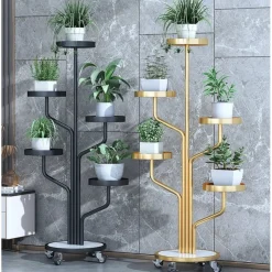 Kwietnik, Regał, Stojak Na Kwiaty Metalowy Okrągły Na Kółkach 130Х40Cm